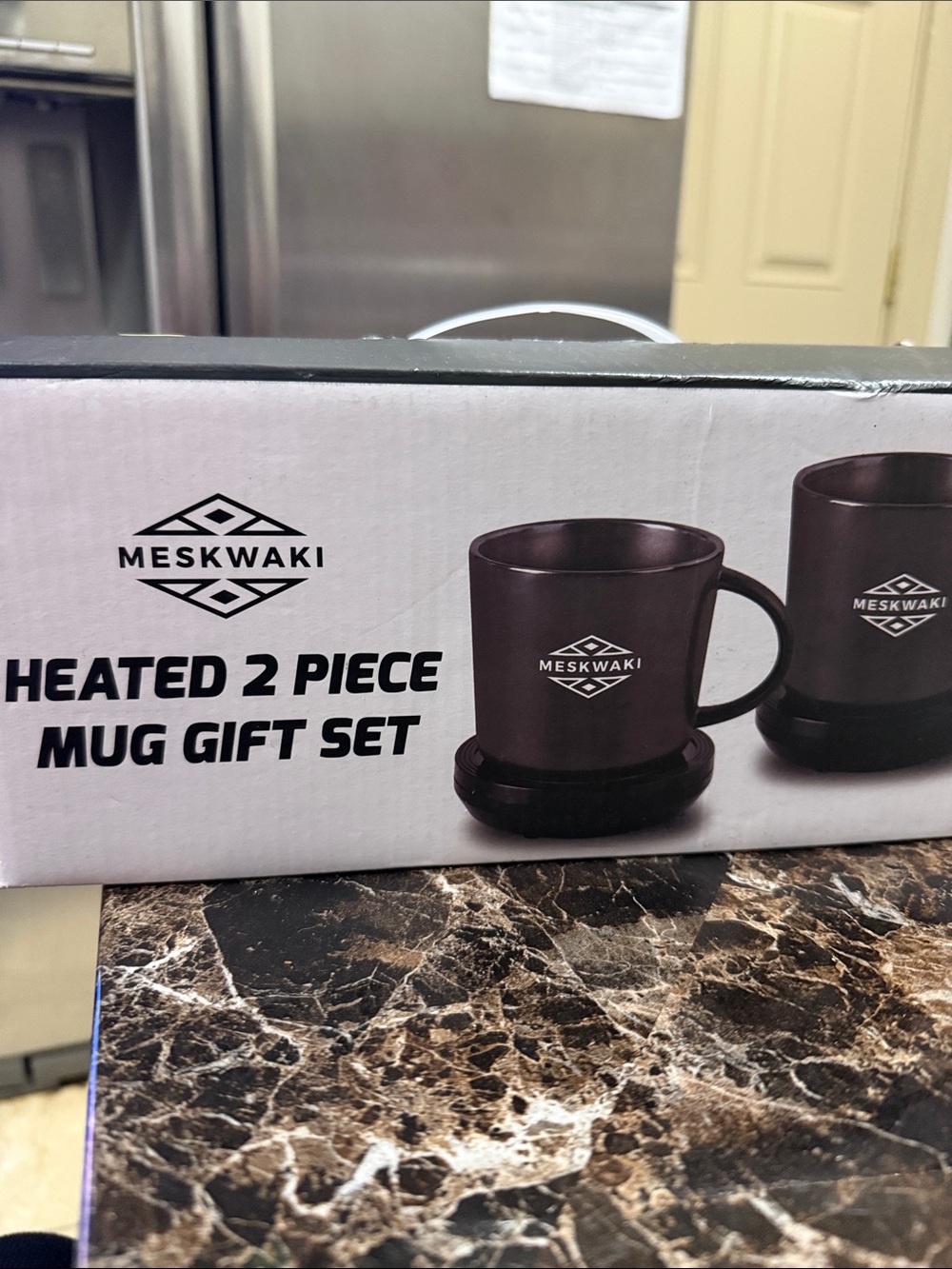 MESKWAKI Heated 2-Piece Mug Gift Set - Brown